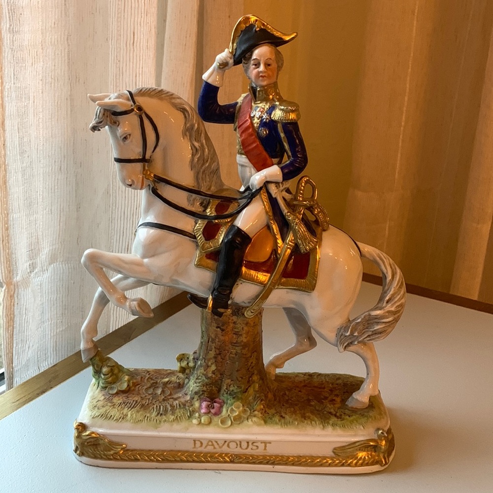 Scheibe-Alsbach "Davoust" Porcelain General on Horseback w Calvary Sword vintage
